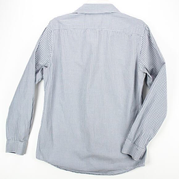 H&M Men's Long Sleeve Shirt Button Up White Black Geometric Medium 100% Cotton - Picture 7 of 9